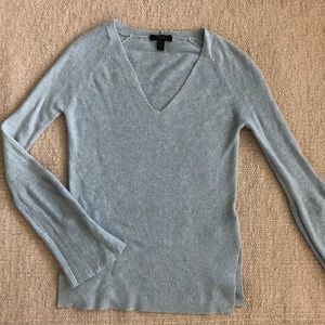 J Crew V Neck Baby Blue Sweater Bell Sleeves